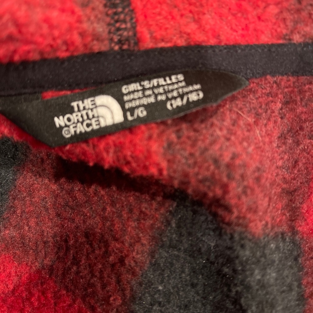The North Face Full Zip Hooded Crescent Sunset Soft Shell Jacket Girl Sz L14/16 - Picture 10 of 10